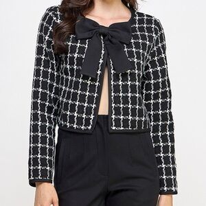 Classy and Sassy Bow Blazer - Black